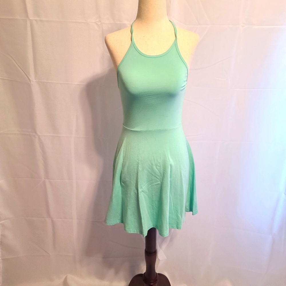 Victoria's Secret Pink turquoise summer Halter skater dress size xs